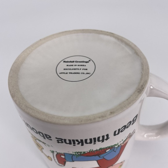 VTG 'Been Thinking About You' 10oz Ceramic Mug Cartoon Blonde Boy And Yellow Dog - Picture 12 of 12